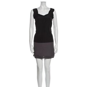 Thakoon x Target square neckline ruffle black & gray sheath dress size small